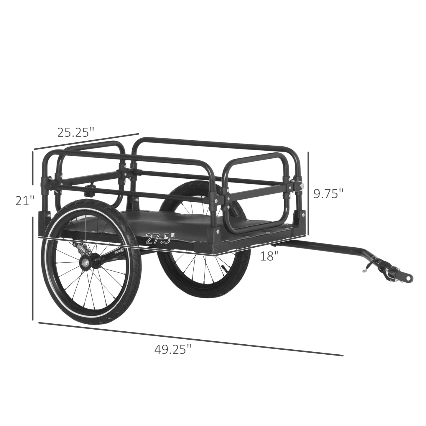 Bike Cargo Trailer Bike Wagon Bicycle Trailer With Suspension, Triple Safety Features, 16'' Wheels, 88 Lbs Max Load