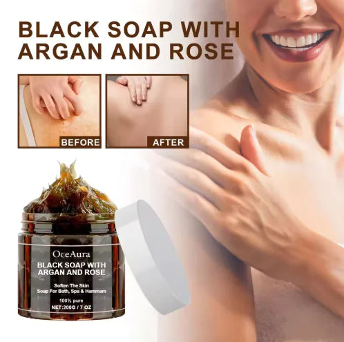 Black Soap With Argan And Rose